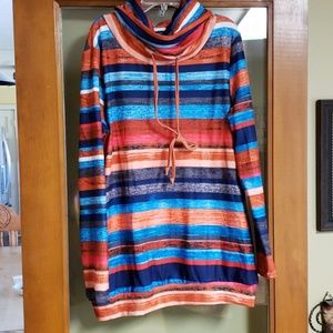 Vibrant cowl neck shirt